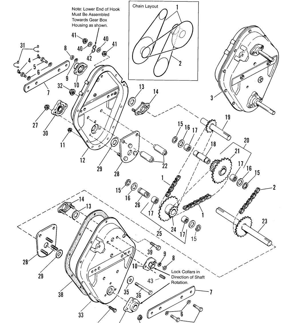 Housing Group Diagram and Parts List for 1695419  Briggs and Stratton Tiller